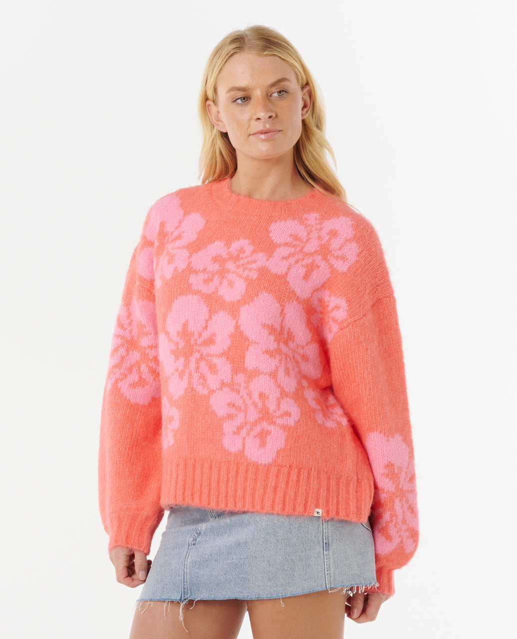 HIBISCUS HEAT JACQUARD CREW