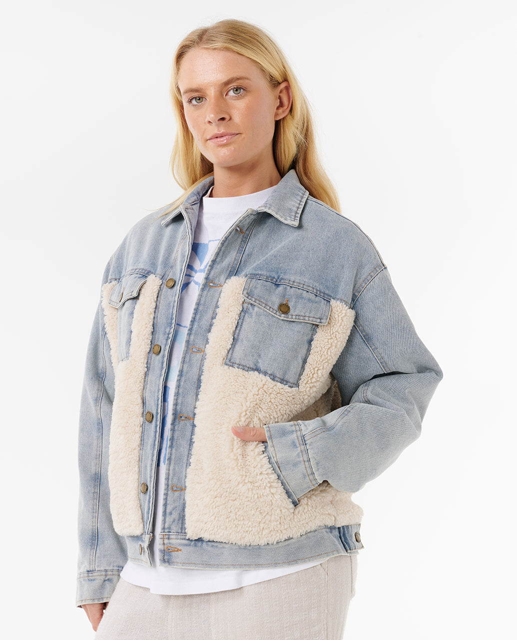CRUISIN. SHERPA DENIM JACKET