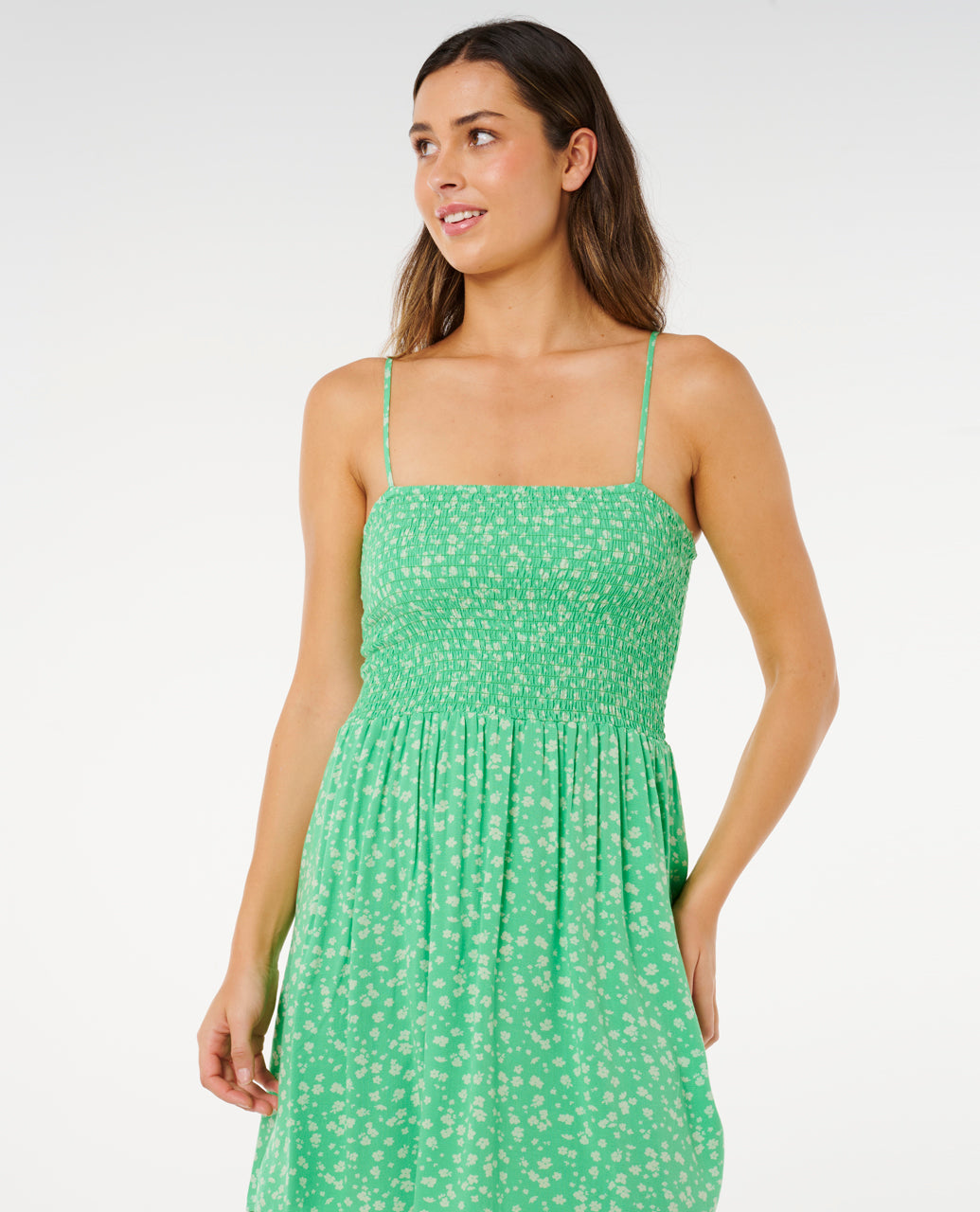 SURF SIDE SHIRRED DRESS