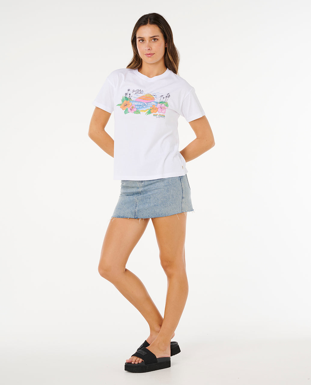 SUN RAYS CROPPED TEE