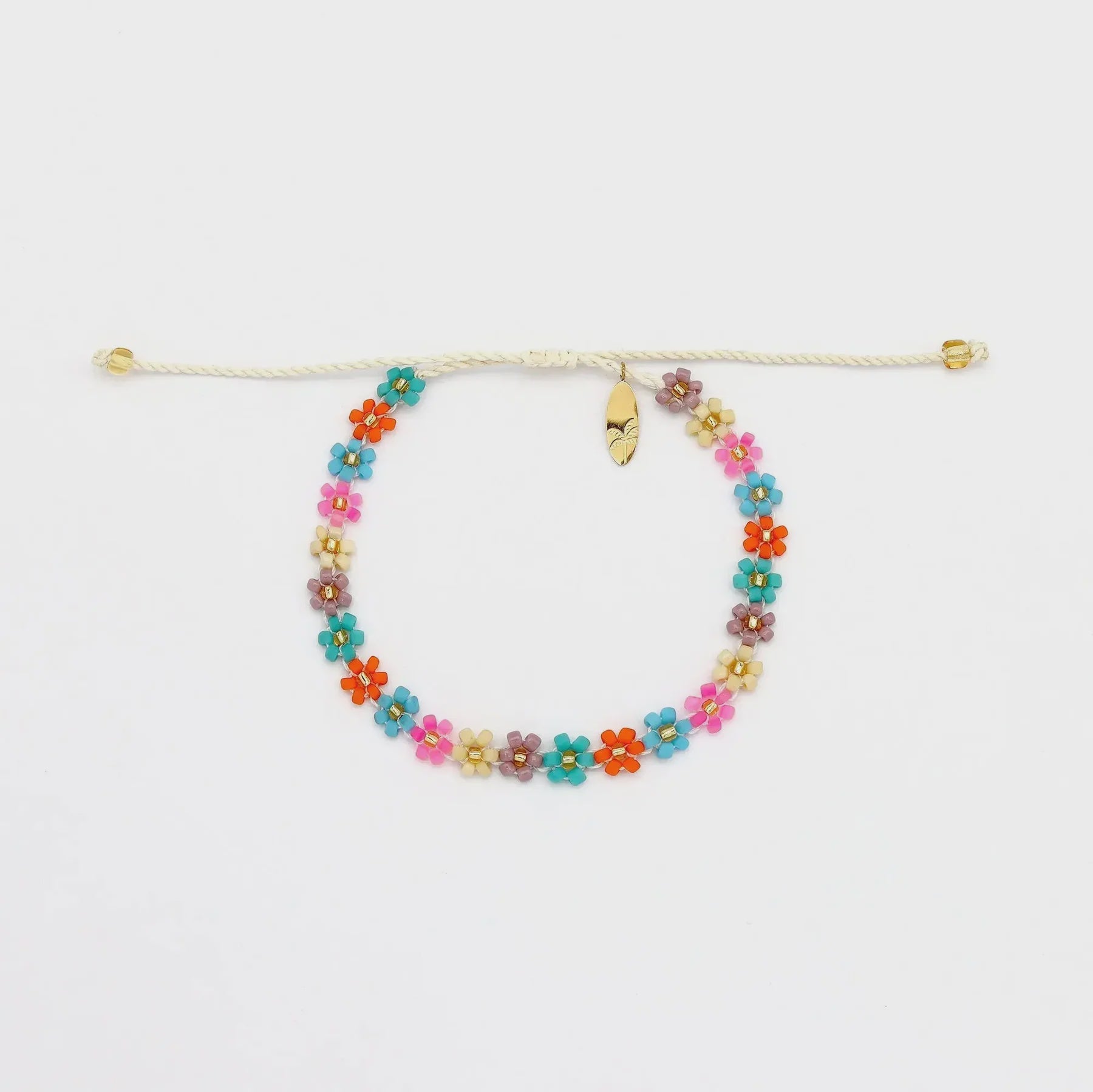 Kelopak Daisy Chain Beaded Bracelet - Pink