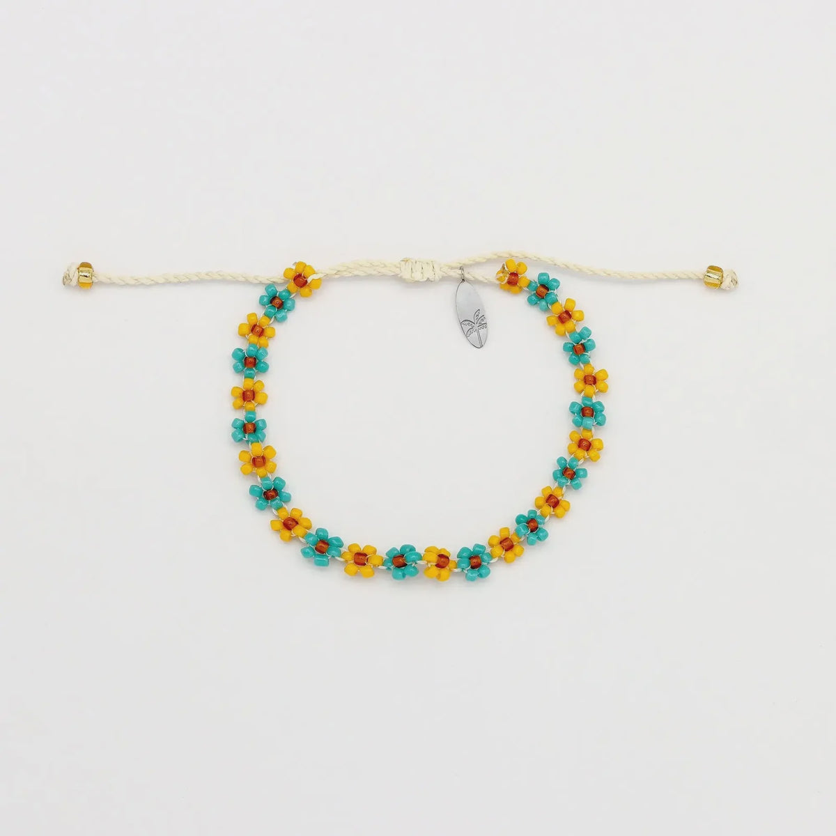 Kelopak Daisy Chain Beaded Bracelet - Turquoise