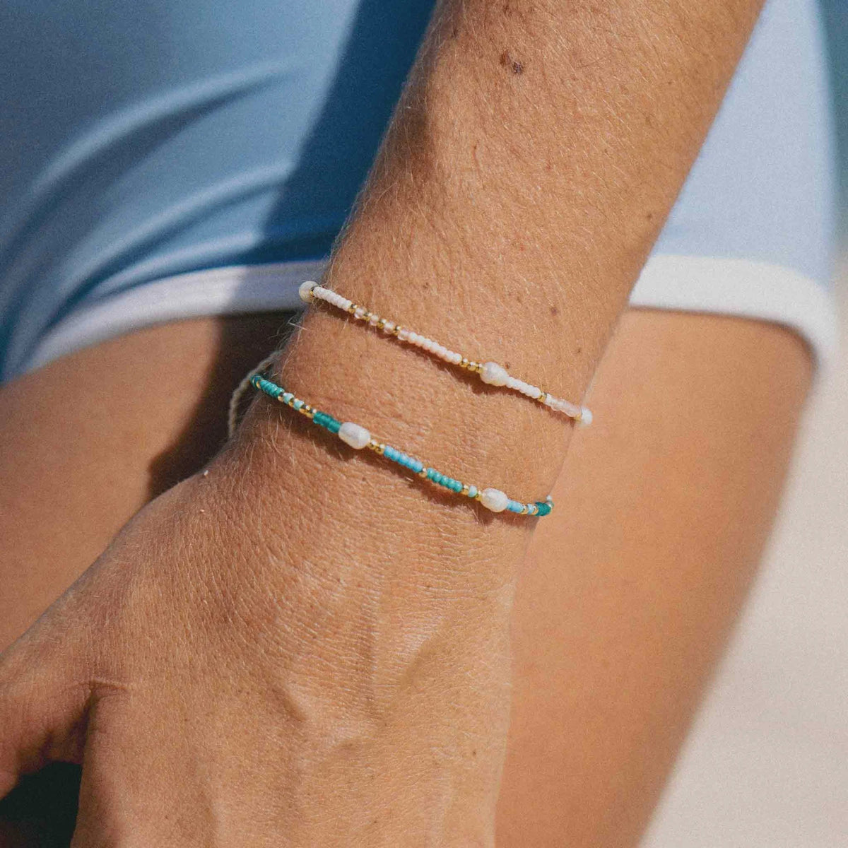 Giada Cinta Pearl Beaded Surf Bracelet - Pink