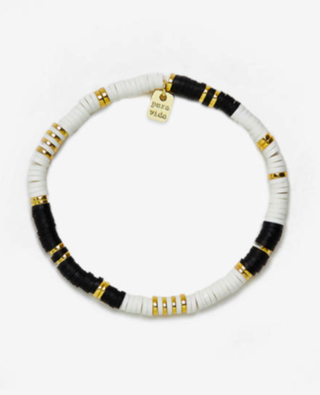 B&W Vinyl Disc Stretch Bracelet