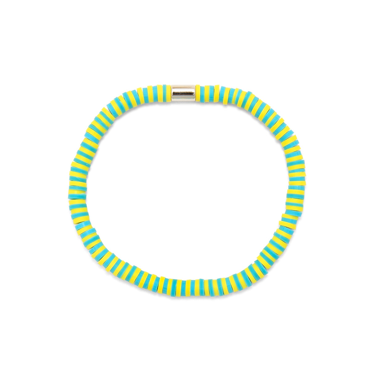 Seascape Vinyl Disc Stretch Bracelet - Sunbleached Aqua